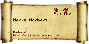 Marks Norbert névjegykártya